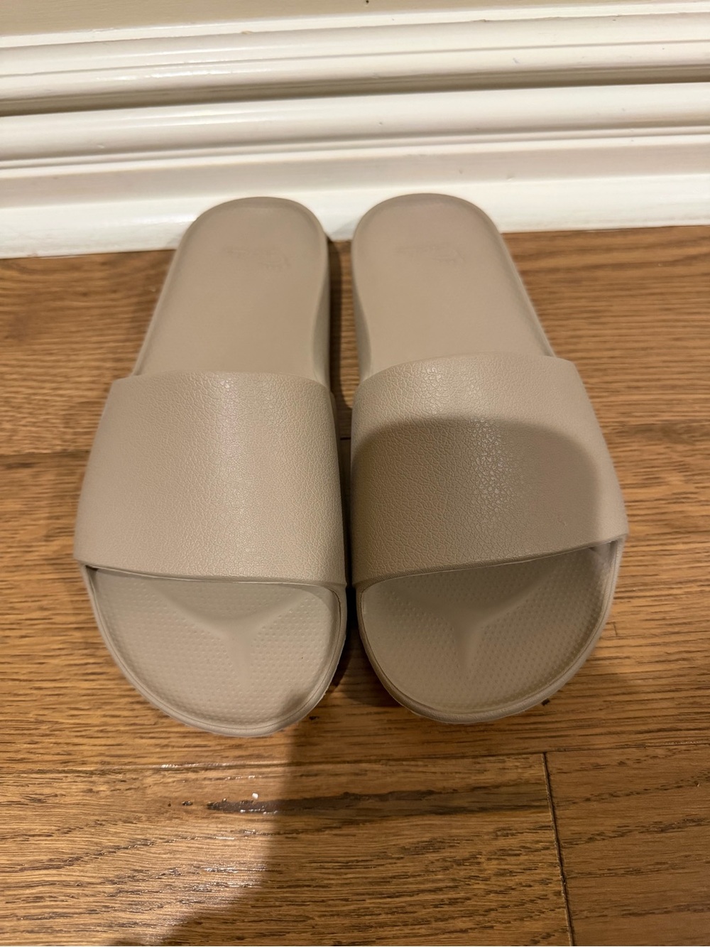 ARCHIES brand Slide Sandals in Taupe